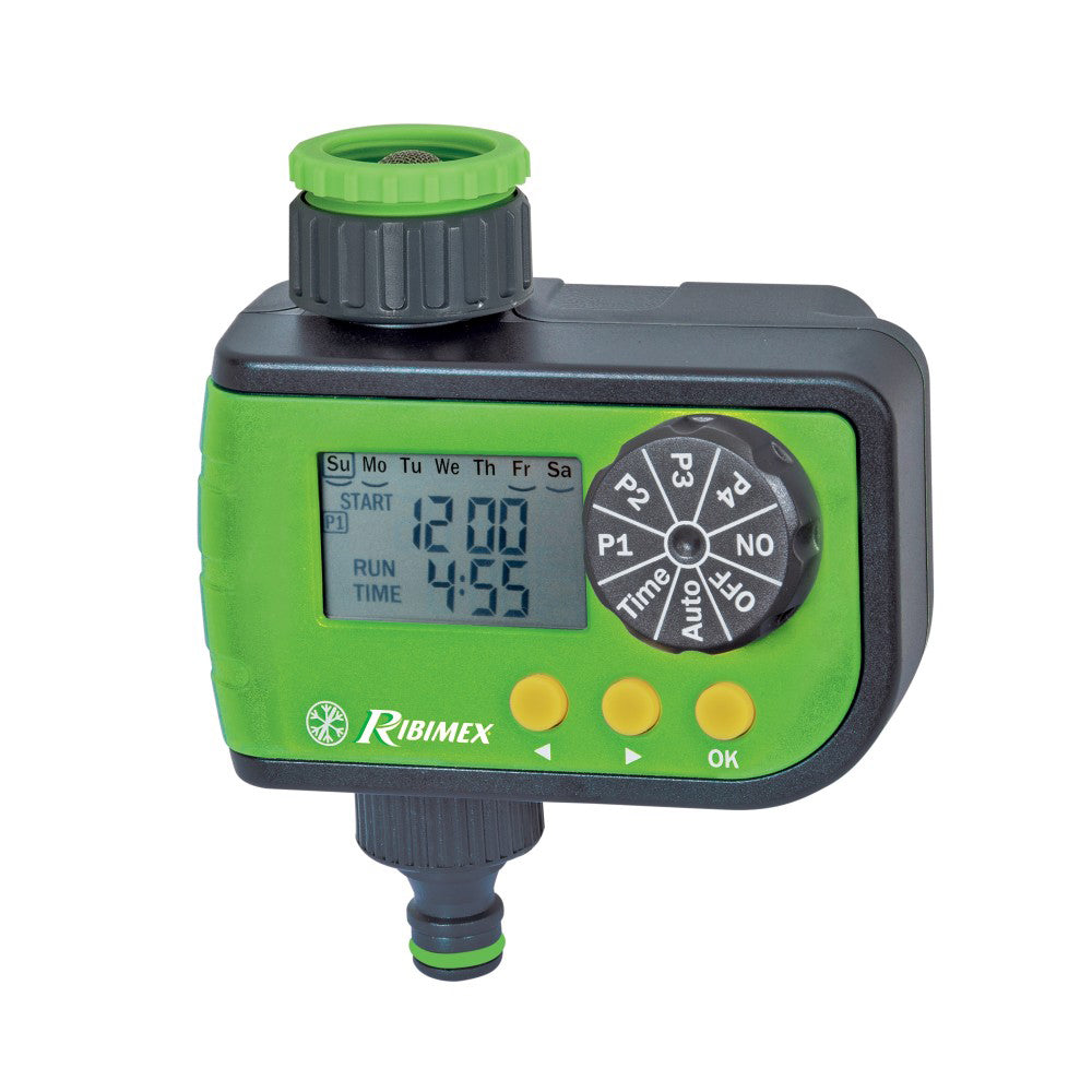 TIMER DIGITALE PROGRAMMATORE IRRIGAZIONE GIARDINO GIARDINAGGIO CON RACCORDO RIBIMEX