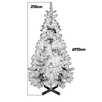 Prancer - Albero di Natale con neve e pigne ø110 x 210H cm, 1200 rami e 70 pigne