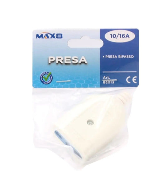 Presa Bivalente P17/11 Elettrica Bipasso 2p+t 10a/16a 250v Max 1500w Bianco 83013         