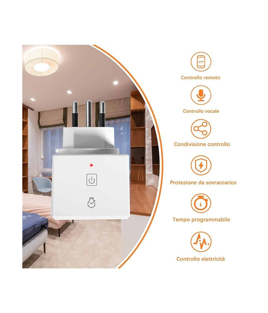 Presa Intelligente Wifi Spina Wireless Monitoraggio Energetico Smart Plug Zy-oyd-y         