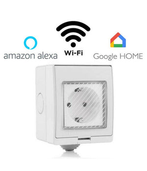 Presa Spina Shuko Esterno Wifi Smart Home Amazon Alexa Google Home V-tac Vt-5001         