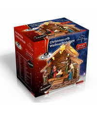 Presepe Natale Illustrazione Natalizia 3 Led Poliresina A Batteria 13x13x5 Cm         