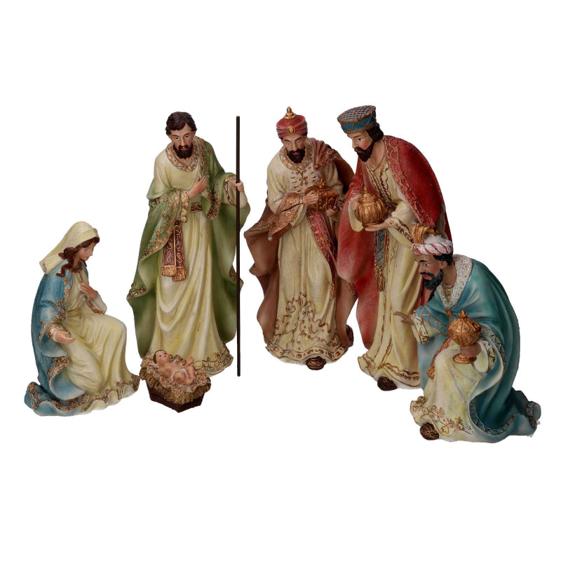 Presepe resina con re magi oro cmh31