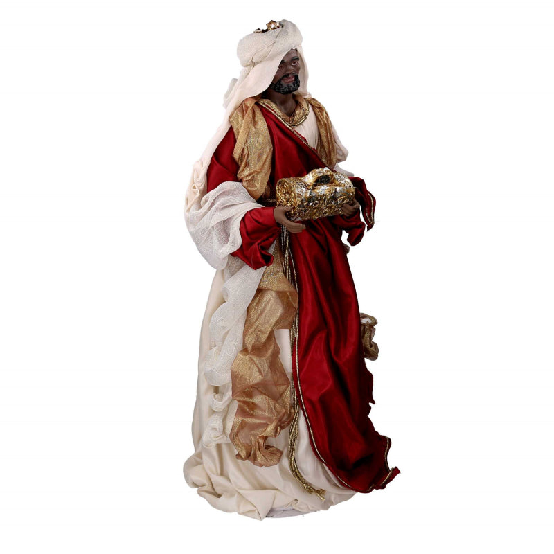 Presepe tessuto bordeaux con re magi cmh81