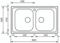 Lavello COMO  86X50 2 vasche ACCIAIO INOX 010144.X1.01.2018