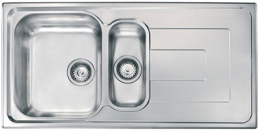 Lavello COMO  100X50 2 vasche sinistre+ gocciolatoio ACCIAIO INOX 010145.S1.01.2018