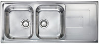 Lavello COMO  116X50 2 vasche + gocciolatoio ACCIAIO INOX 010147.X2.01.2028