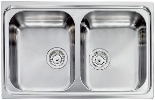 Lavello ZENITH 79x50 2 vasche ACCIAIO INOX 011242.X1.01.2016