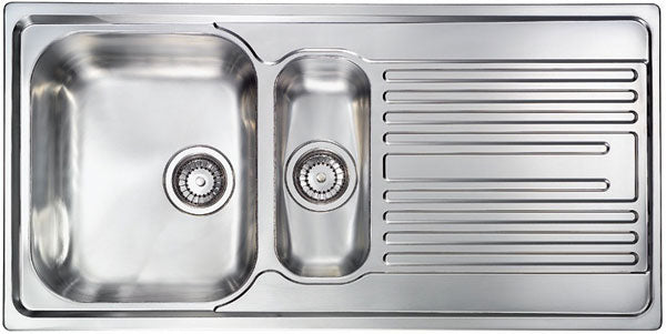 Lavello ATLANTIC 100X50 2 vasche destre+ gocciolatoio ACCIAIO INOX