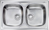 Lavello SIROS 79X50 2 vasche ACCIAIO INOX finitura Satinato 010442.X1.01.2016