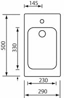 Lavello CINZIA 29x50 1 vasca ACCIAIO INOX 011932.X1.01.2016