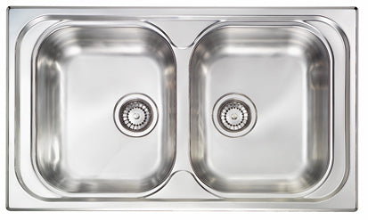 Lavello PIZZICA 86x50 2 vasche ACCIAIO INOX 011344.X1.01.2016