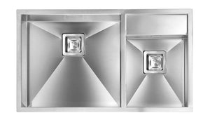 Lavello ARIEL F3" 2 vasche sinistre ACCIAIO INOX incasso SLIM 86X50 prof. 19-13 012914.S2.01.2033