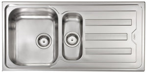 Lavello CRISTAL  100X50 2 vasche destre+ gocciolatoio ACCIAIO INOX 010015.D1.01.2018