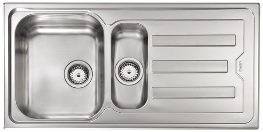 Lavello CRISTAL  100X50 2 vasche sinistre+ gocciolatoio ACCIAIO INOX 010015.S1.01.2018