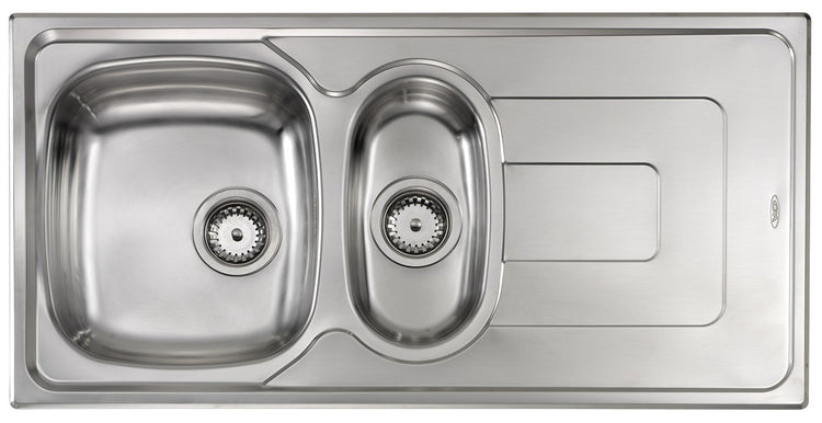 Lavello PIZZICA 100x50 2 vasche destre+ gocciolatoio ACCIAIO INOX 011345.D1.01.2018