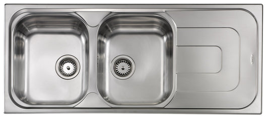 Lavello PIZZICA 116x50 2 vasche sinistra+ gocciolatoio ACCIAIO INOX 011347.S1.01.2016