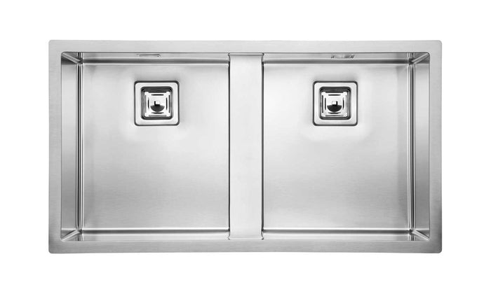 Lavello CALYPSO F3" 2 vasche ACCIAIO INOX incasso SOTTOTOP 94X51 prof. 19 015613.X2.01.2063