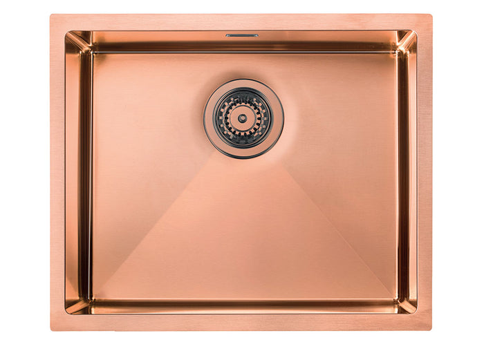 Lavello IRIDE F3" 1 vasca ACCIAIO INOX Finitura: COPPER BRONZE, incasso: slim, sottotop e filotop,  57X45 prof. 19 012258.L29.X0.01.2022