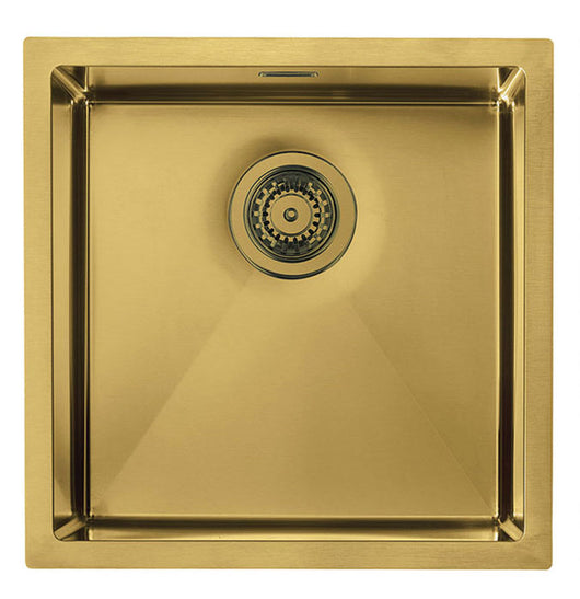 Lavello IRIDE F3" 1 vasca ACCIAIO INOX Finitura: GOLD, incasso: slim, sottotop e filotop,  45X45 prof. 19 012252.L79.X0.01.2022