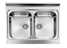 Lavello ROSSANA appoggio 80X60 2 vasche ACCIAIO INOX 031132.X1.01.2009