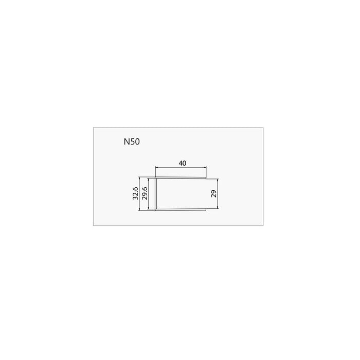 Profilo muro n50 nero 40x29x2000mm