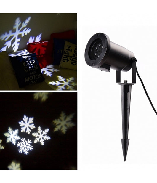 Proiettore Fiocco Di Neve Bianco Led Paesaggio Picchetto Illuminazione Natale         