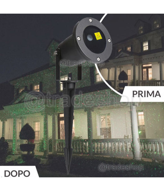 Proiettore Luci Laser Da Esterno Su Picchetto Fantasia Punti Giardino Discoteca         