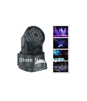 Proiettore Testa Mobile Rotante Effetti Luce Discoteca Dmx 512 Rgb 18 Led 52w         