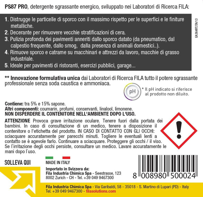 Ps87 Pro Lt. 1 Pulizia Sgrassante Professionale