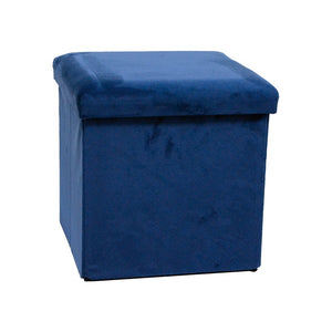 PUFF CUBO 32x32x32 PIEGH.VELL BLU