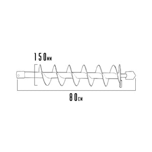 Punta Per Trivella Lunghezza 80Cm E Diametro 150Mm