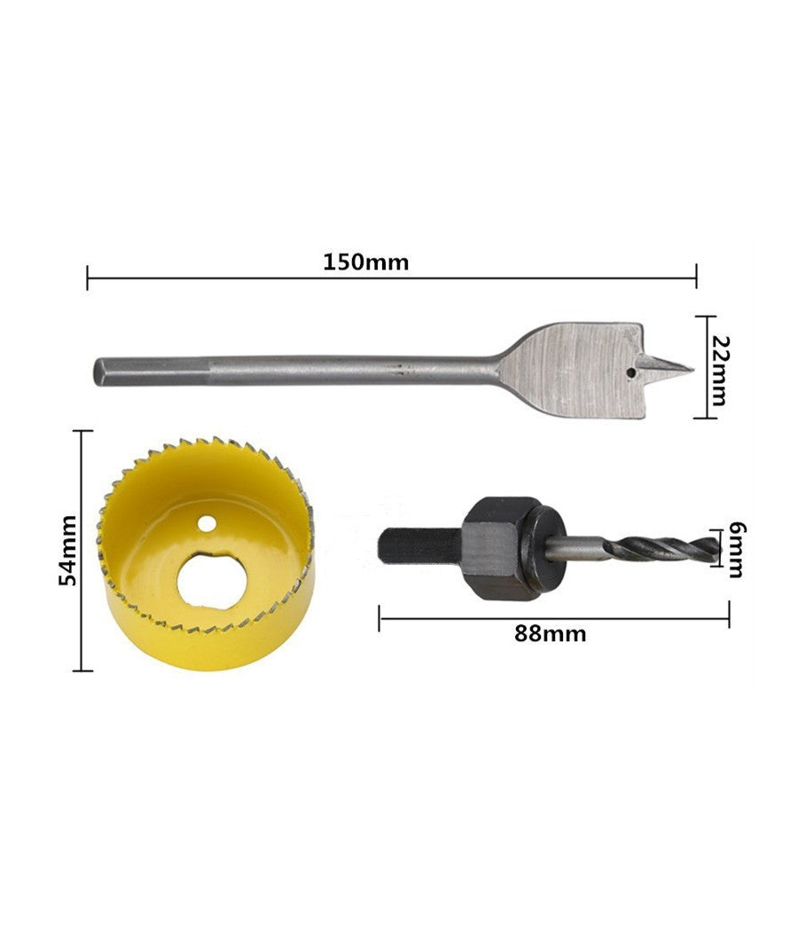 Punta Trapano Per Foro Set 3 Pezzi Frese Fresa A Tazza Circolare Legno Plastica         