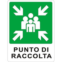 Cartello 'Punto Di Raccolta' 250x310mm in Forex 