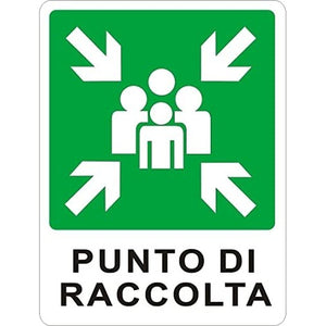 Cartello 'Punto Di Raccolta' 250x310mm in Forex 