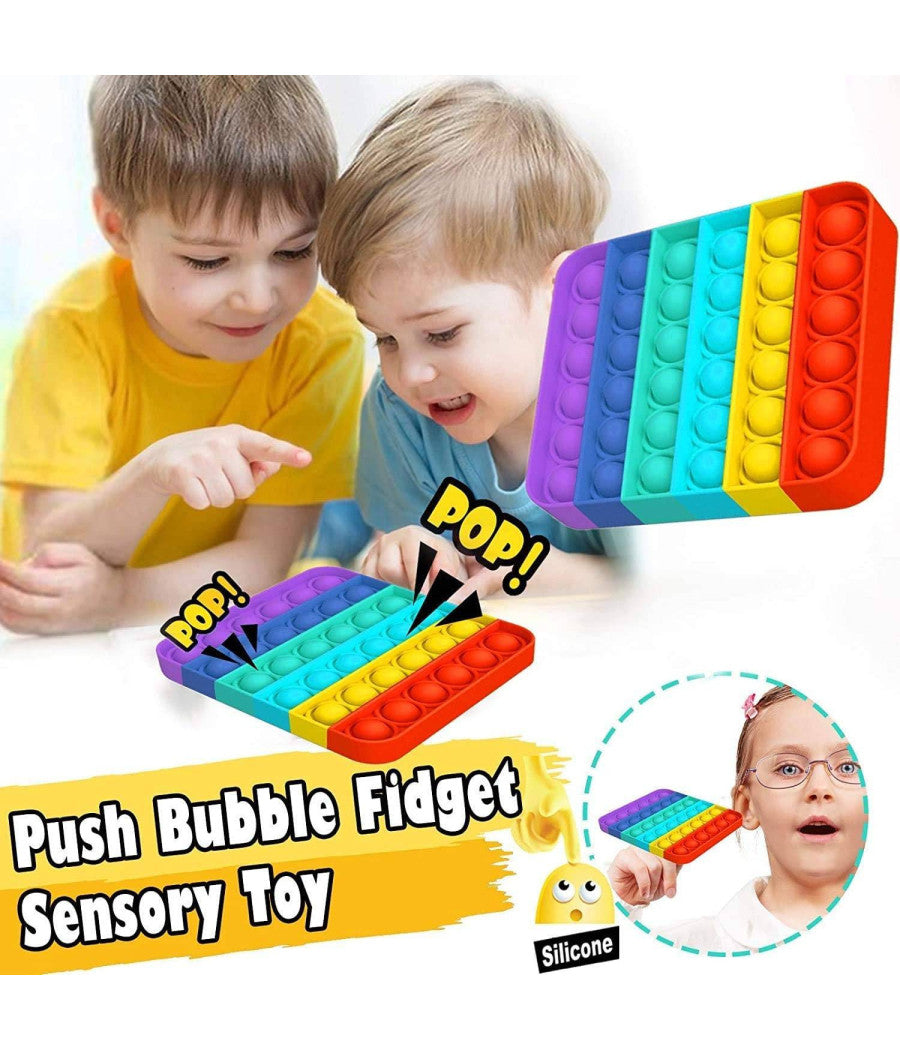 Push Popit Bolle Fidget Giocattolo Antistress Sensory Bubble Gioco Per Bambini         