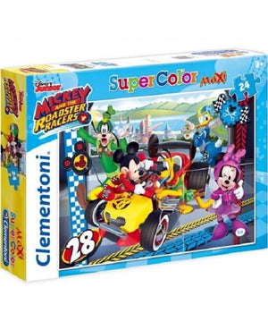 Puzzle 24pz Maxi Clementoni Supercolor Topolino Mickey Mouse Roadster Racers         