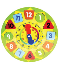 Puzzle Orologio Giocattolo Per Bambini In Legno Gioco Educativo Con Numeri 30cm         