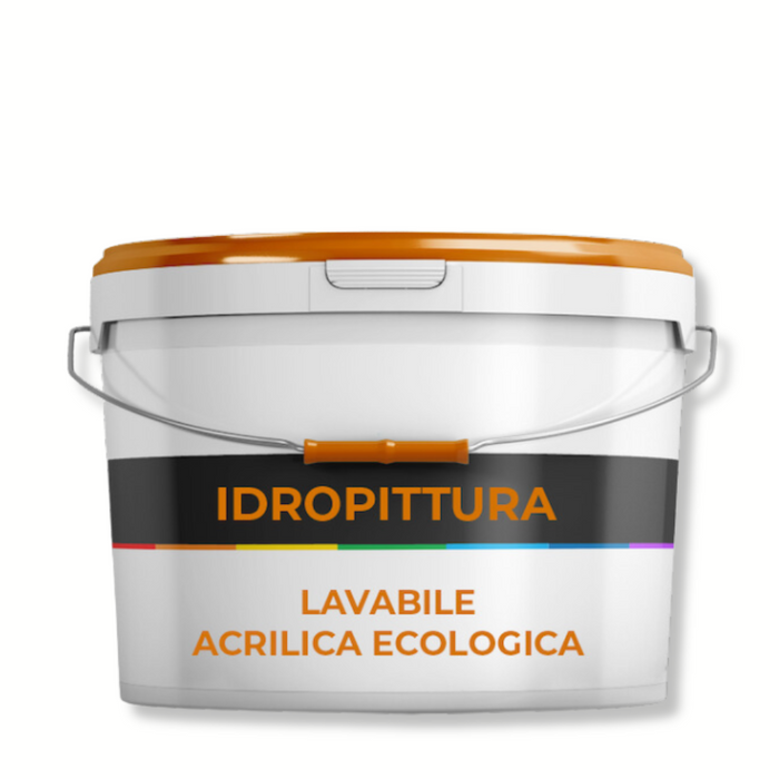 Idropittura lavabile ecologica murale acrilica bianco per interni ad acqua *** formato kg 5, confezione 1