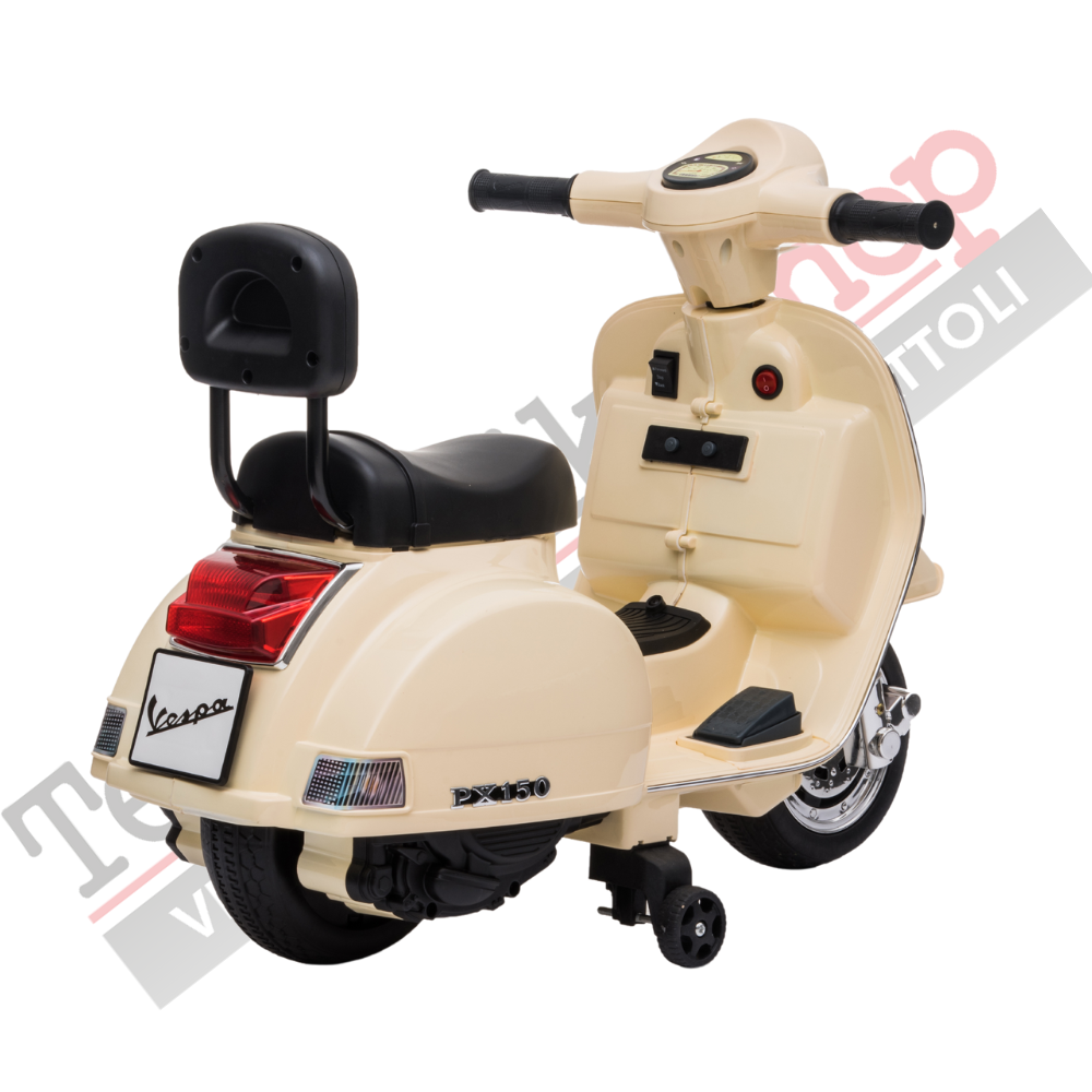 Moto Scooter Elettrico per Bambini Piaggio Mini Vespa PX Small  6V-Avorio