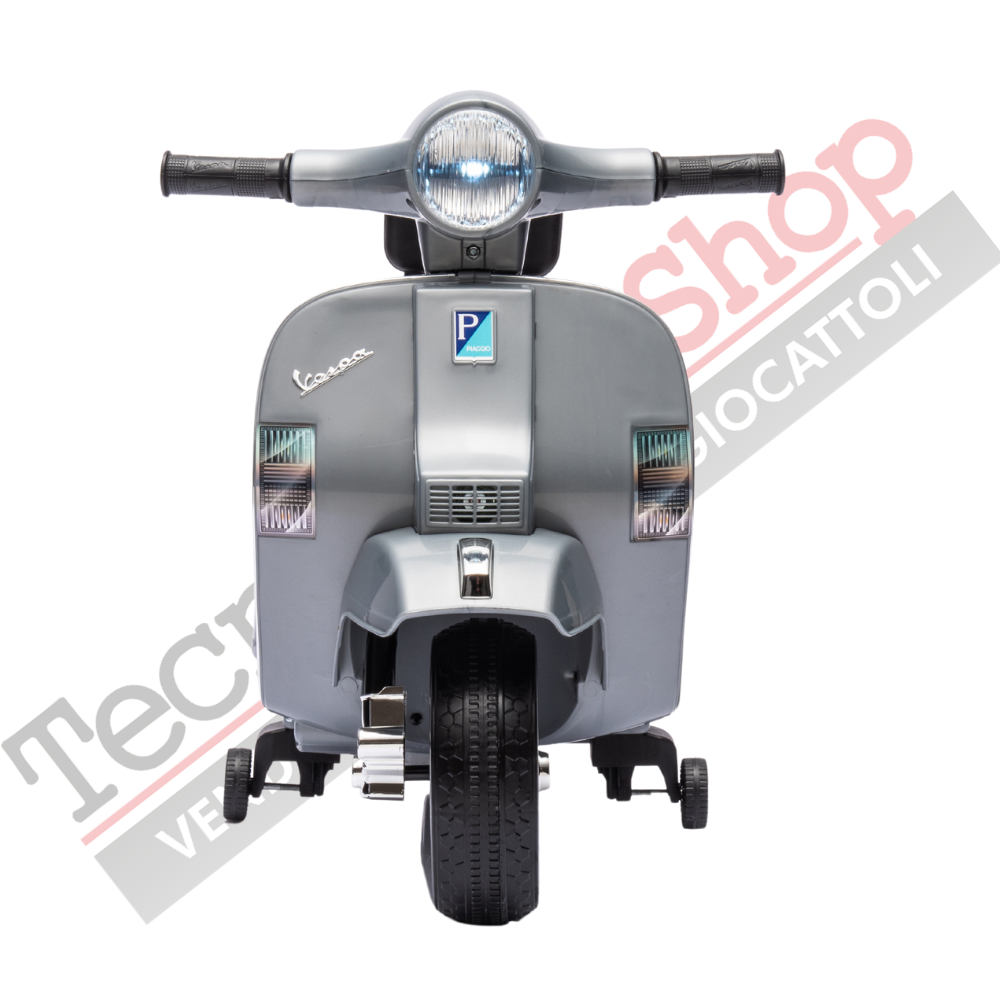 Moto Scooter Elettrico per Bambini Piaggio Mini Vespa PX Small  6V-Grigio