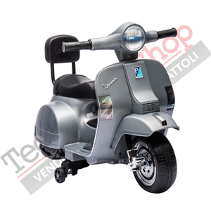 Moto Scooter Elettrico per Bambini Piaggio Mini Vespa PX Small  6V-Grigio