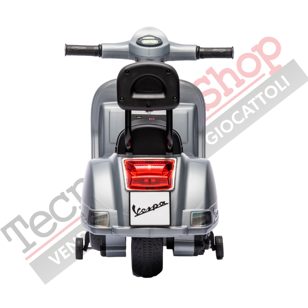 Moto Scooter Elettrico per Bambini Piaggio Mini Vespa PX Small  6V-Grigio