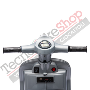 Moto Scooter Elettrico per Bambini Piaggio Mini Vespa PX Small  6V-Grigio