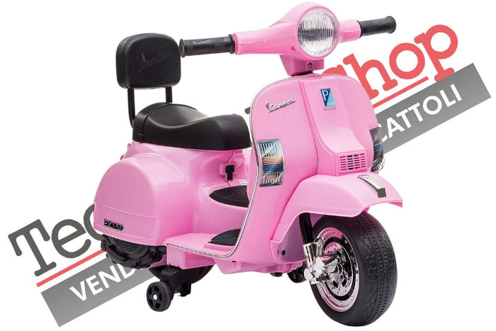 Moto Scooter Elettrico per Bambini Piaggio Mini Vespa PX Small  6V-Rosa