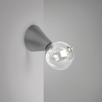 Applique con lampadina innovativa di colore argento