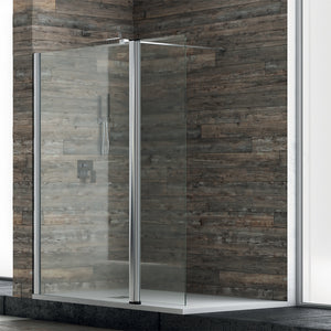 Ogomondo walk-in doccia con anta basculante e staffa cristallo 8 mm *** misure 137-139xh200 cm, confezione 1