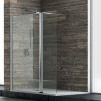 Ogomondo walk-in doccia con anta basculante e staffa cristallo 8 mm *** misure 157-159xh200 cm, confezione 1