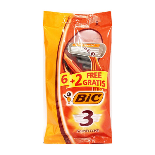 Bic rasoio 3 lame sensitive confezione da 6+2 rasoi