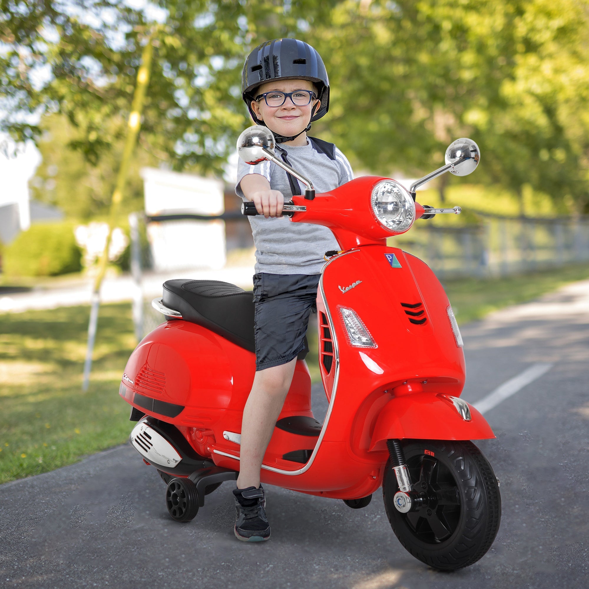 Moto Elettrica per Bambini Piaggio Vespa GTS 6V Rosso